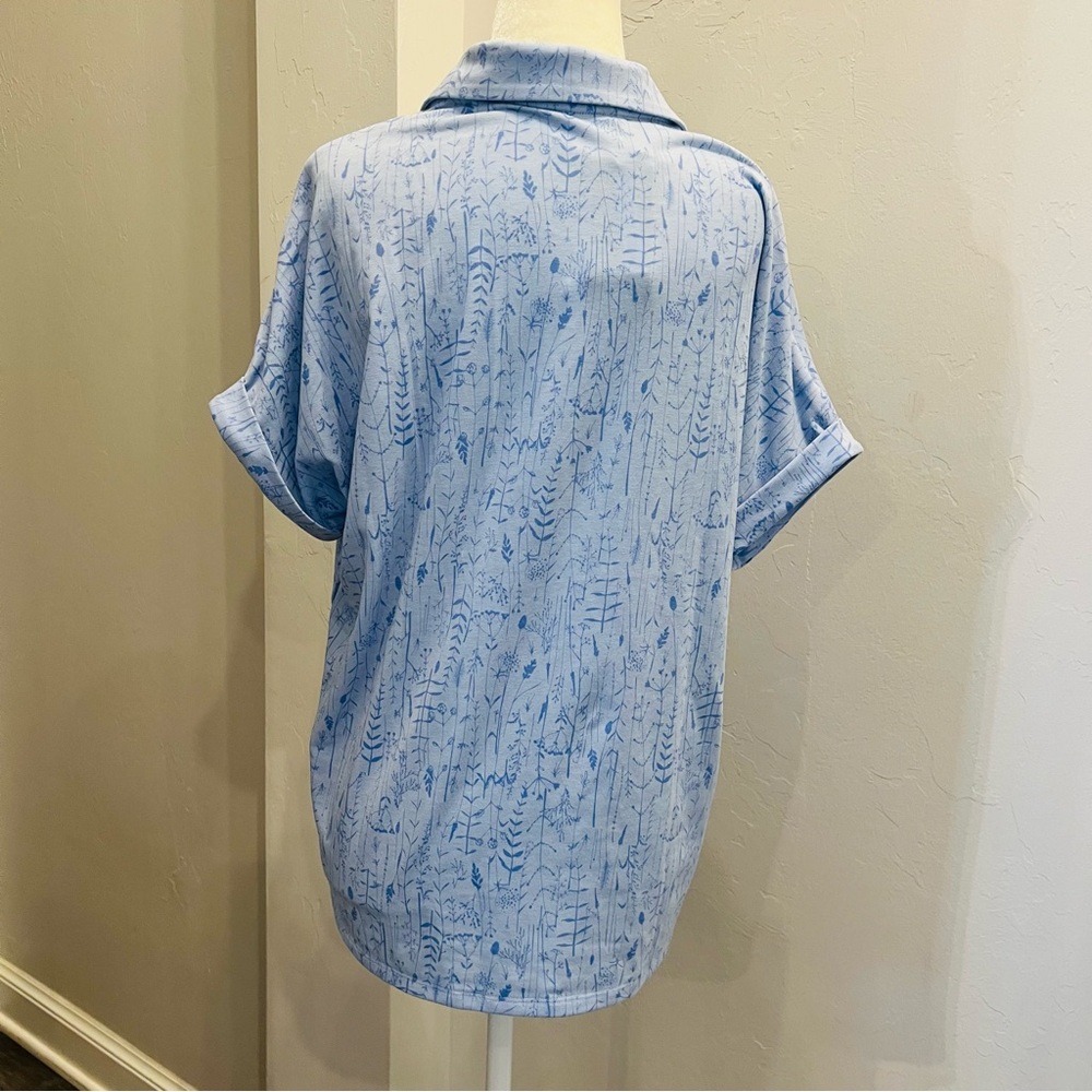 Adidas Light Blue Patterned Blouse - image 3